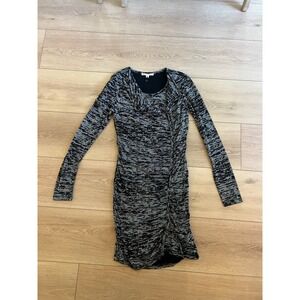 Twenty8Twelve‎ Printed Bodycon Dress Long Sleeve Gray Black Medium